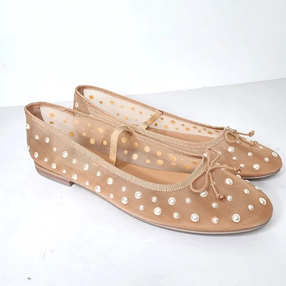 Dolce Vita Cadel Pearl Embelished Women's Ballet Flats In Blush Size 10